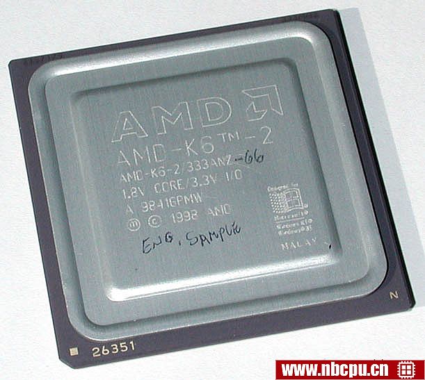 AMD Mobile K6-2 333 MHz - AMD-K6-2/333ANZ-66 (handwritten eng sample)